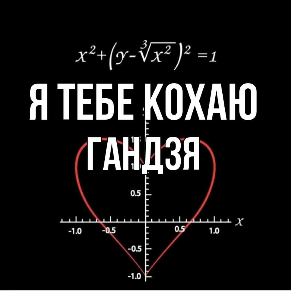 Открытка на каждый день з підписом, Гандзя Я тебе кохаю сердечная формула Прикольна листівка з побажанням онлайн скачати безкоштовно 