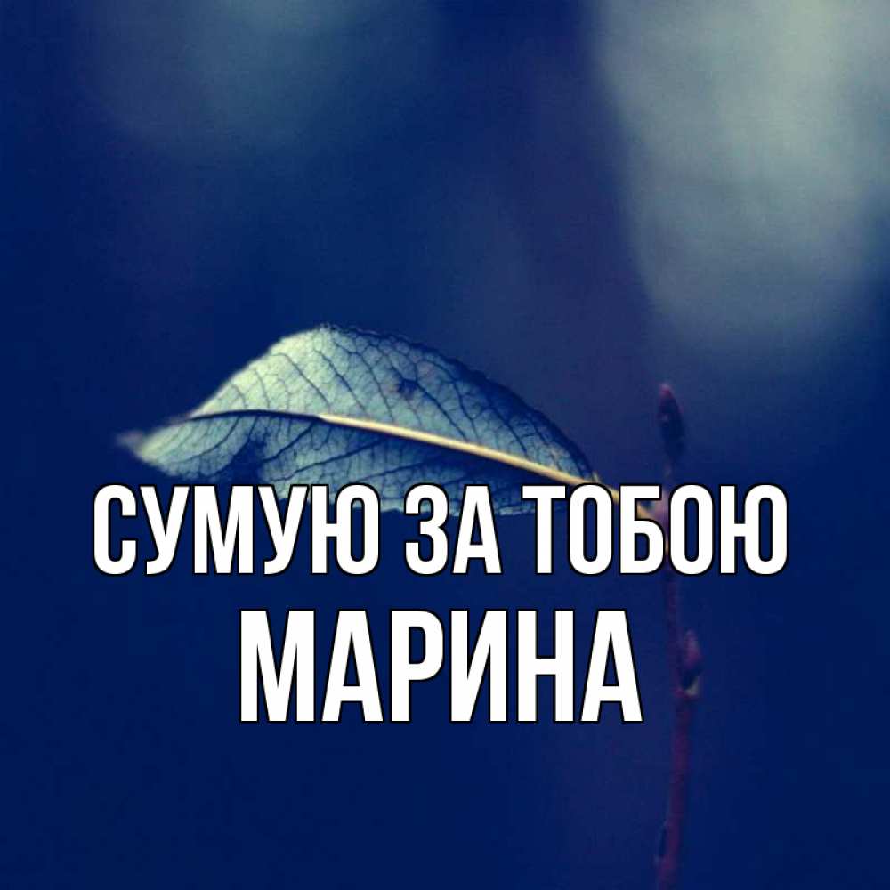 Открытка на каждый день з підписом, Марина Сумую за тобою одна ветка 1 Прикольна листівка з побажанням онлайн скачати безкоштовно 