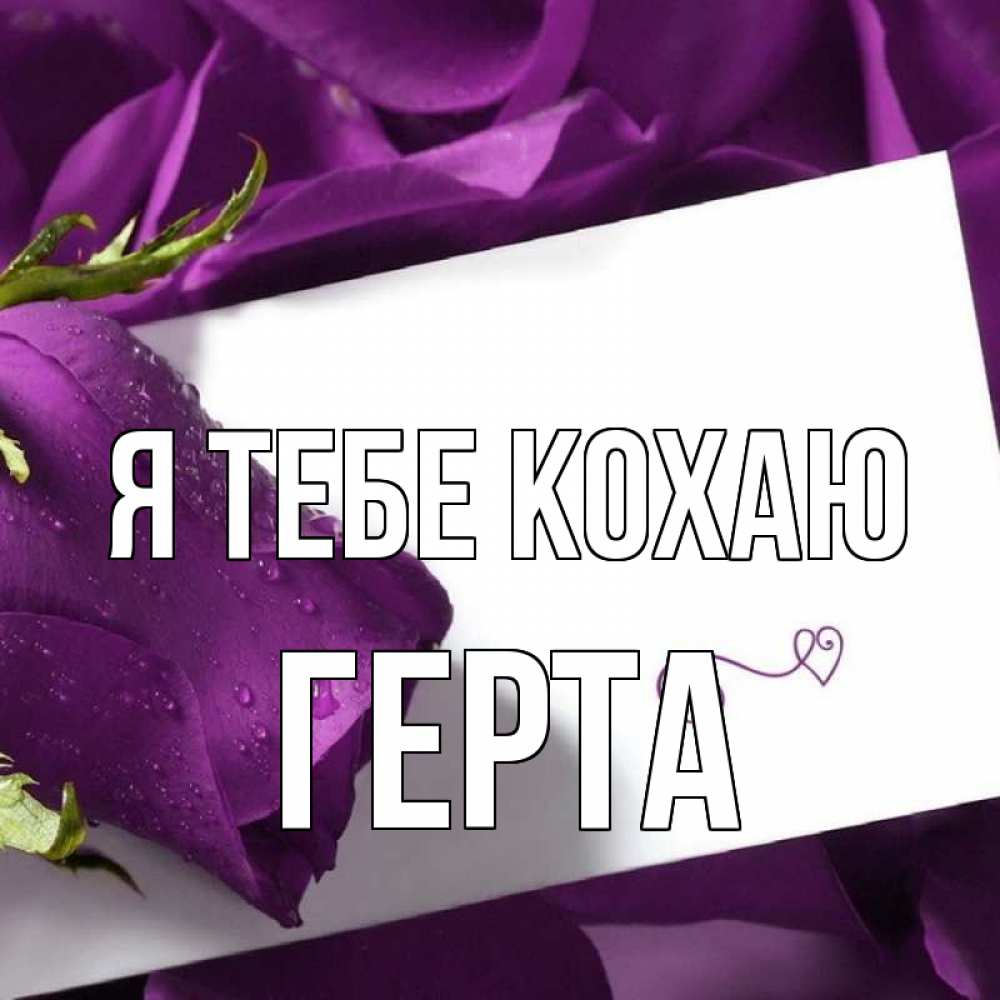 Открытка на каждый день з підписом, Герта Я тебе кохаю роза Прикольна листівка з побажанням онлайн скачати безкоштовно 