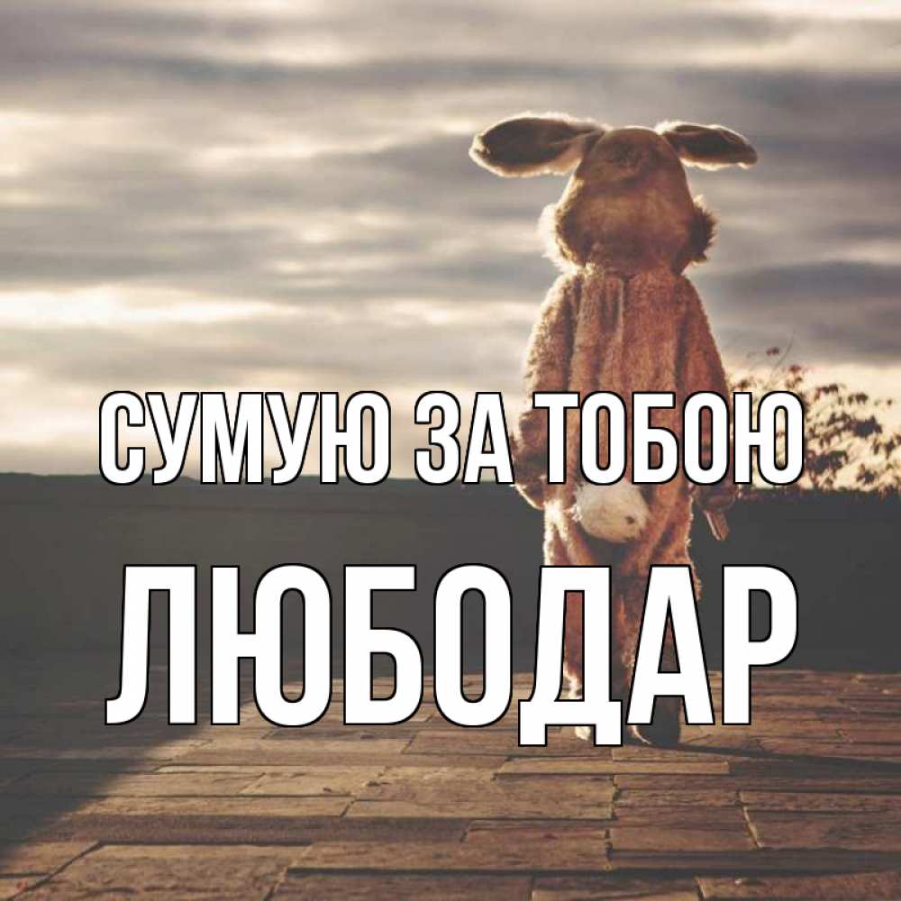 Открытка на каждый день з підписом, Любодар Сумую за тобою даже в костюме зайца Прикольна листівка з побажанням онлайн скачати безкоштовно 