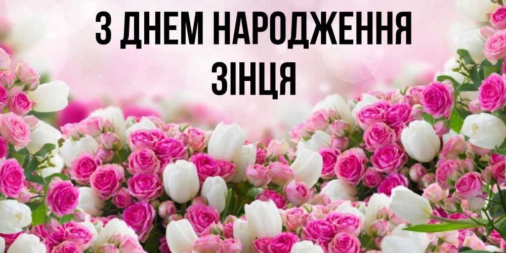 Открытка на каждый день з підписом, Зінця З Днем народження открытка с разными розами Прикольна листівка з побажанням онлайн скачати безкоштовно 