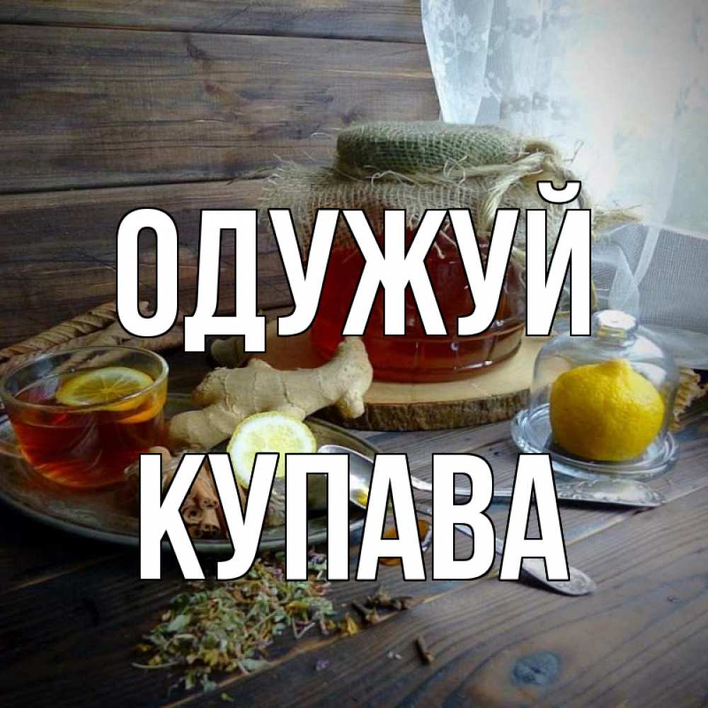 Открытка на каждый день з підписом, Купава Одужуй банка с медом Прикольна листівка з побажанням онлайн скачати безкоштовно 