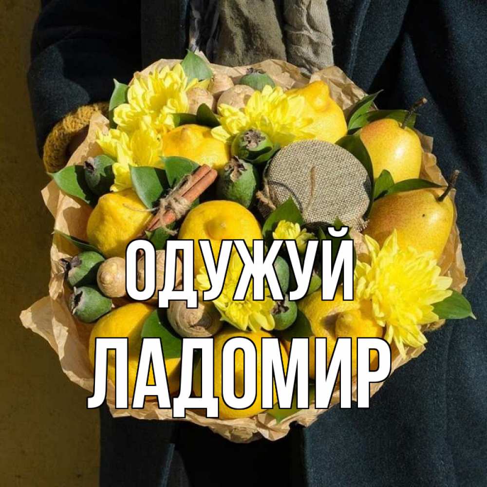 Открытка на каждый день з підписом, Ладомир Одужуй букет витаминов Прикольна листівка з побажанням онлайн скачати безкоштовно 