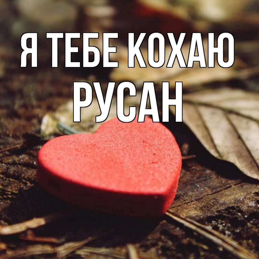 Открытка на каждый день з підписом, Русан Я тебе кохаю листья деревье 4 Прикольна листівка з побажанням онлайн скачати безкоштовно 