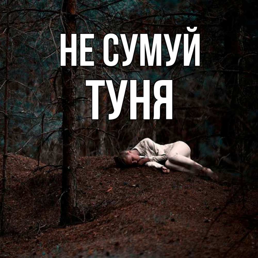 Открытка на каждый день з підписом, Туня Не сумуй лес Прикольна листівка з побажанням онлайн скачати безкоштовно 