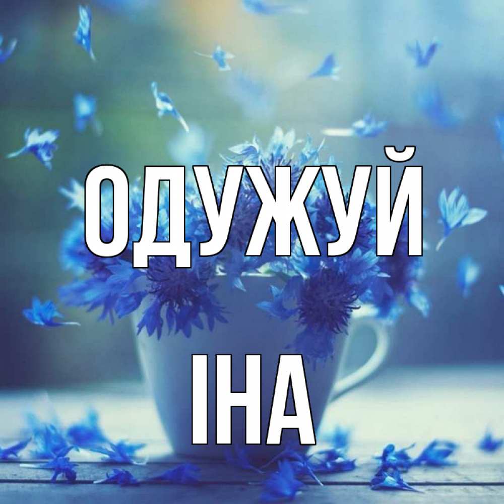 Открытка на каждый день з підписом, Іна Одужуй кружка с зельем и цветами Прикольна листівка з побажанням онлайн скачати безкоштовно 