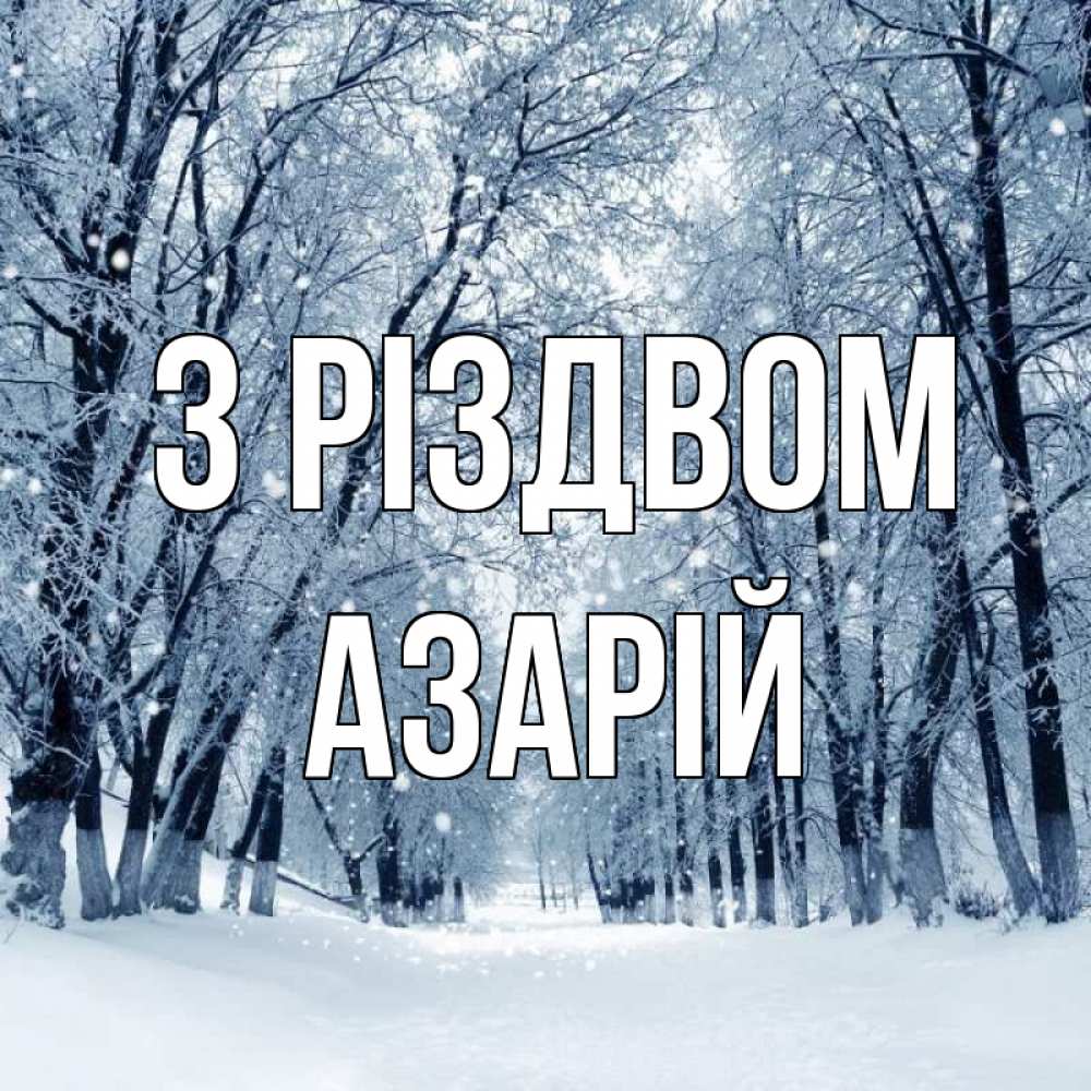 Открытка на каждый день з підписом, Азарій З Різдвом снег, лес, парк Прикольна листівка з побажанням онлайн скачати безкоштовно 