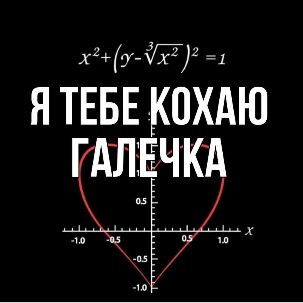 Открытка на каждый день з підписом, Галечка Я тебе кохаю сердечная формула Прикольна листівка з побажанням онлайн скачати безкоштовно 