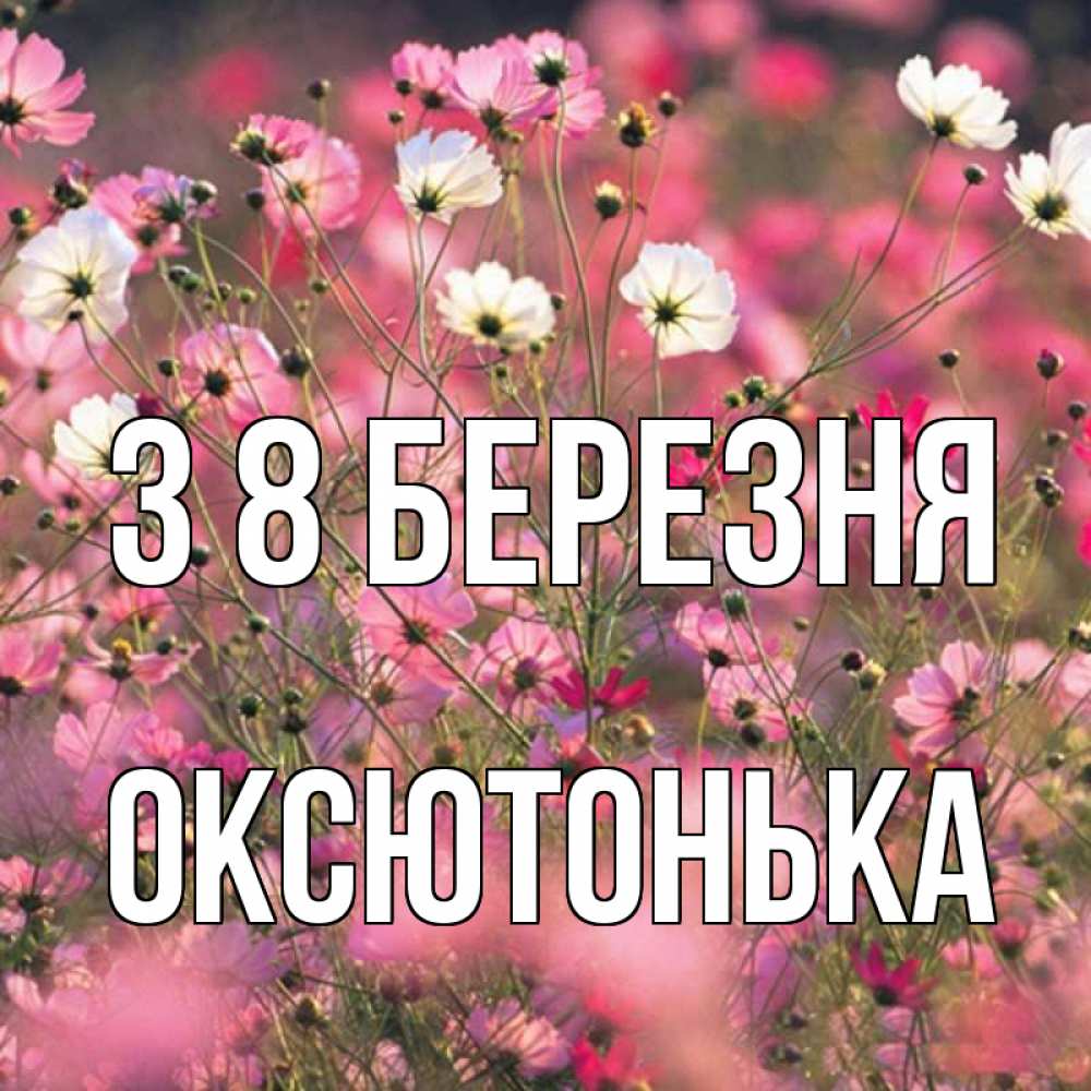Открытка на каждый день з підписом, Оксютонька З 8 БЕРЕЗНЯ красиво 1 Прикольна листівка з побажанням онлайн скачати безкоштовно 