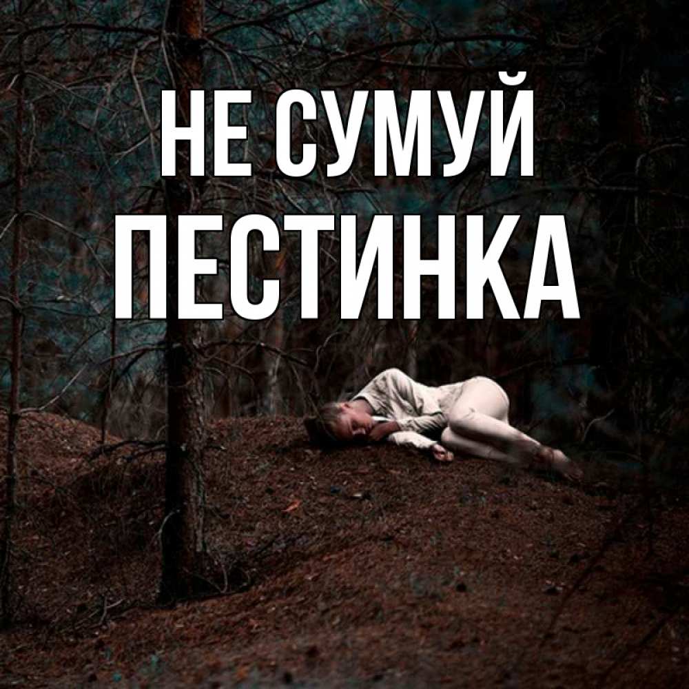 Открытка на каждый день з підписом, Пестинка Не сумуй лес Прикольна листівка з побажанням онлайн скачати безкоштовно 