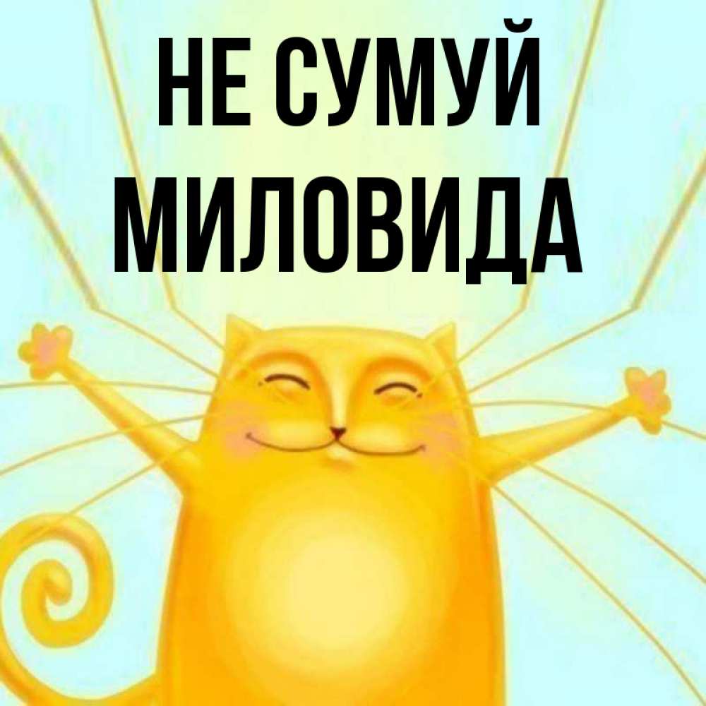 Открытка на каждый день з підписом, Миловида Не сумуй обнимашки усатые Прикольна листівка з побажанням онлайн скачати безкоштовно 