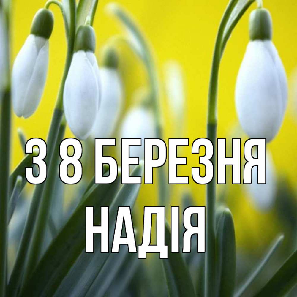 Открытка на каждый день з підписом, Надія З 8 БЕРЕЗНЯ весенние цветы Прикольна листівка з побажанням онлайн скачати безкоштовно 