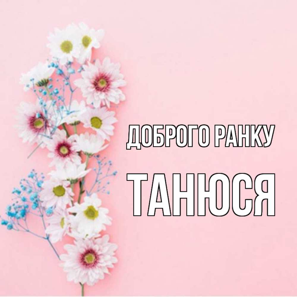 Открытка на каждый день з підписом, Танюся Доброго ранку цветы с подписью Прикольна листівка з побажанням онлайн скачати безкоштовно 