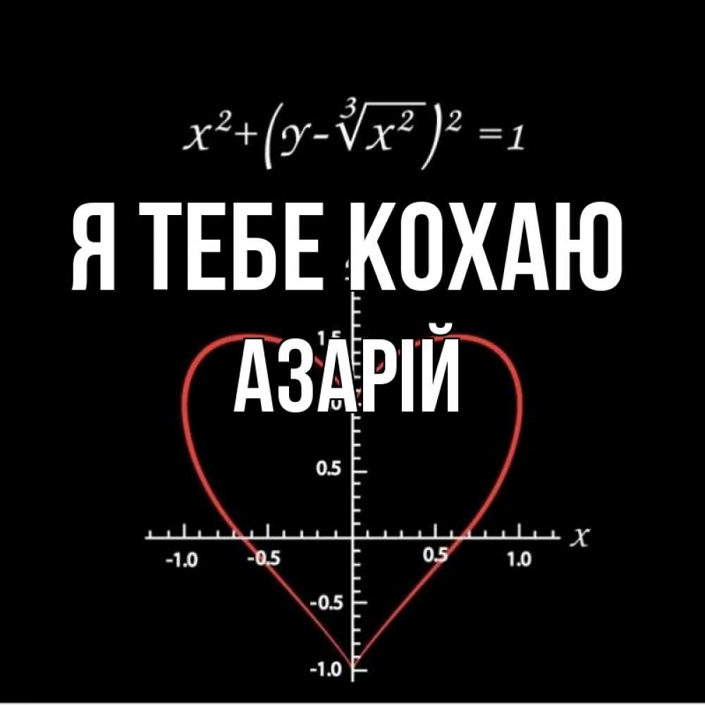 Открытка на каждый день з підписом, Азарій Я тебе кохаю сердечная формула Прикольна листівка з побажанням онлайн скачати безкоштовно 