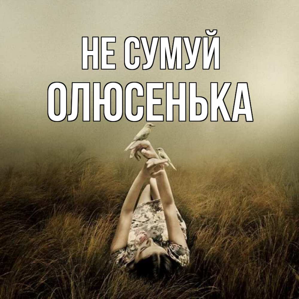 Открытка на каждый день з підписом, Олюсенька Не сумуй поле и туман Прикольна листівка з побажанням онлайн скачати безкоштовно 