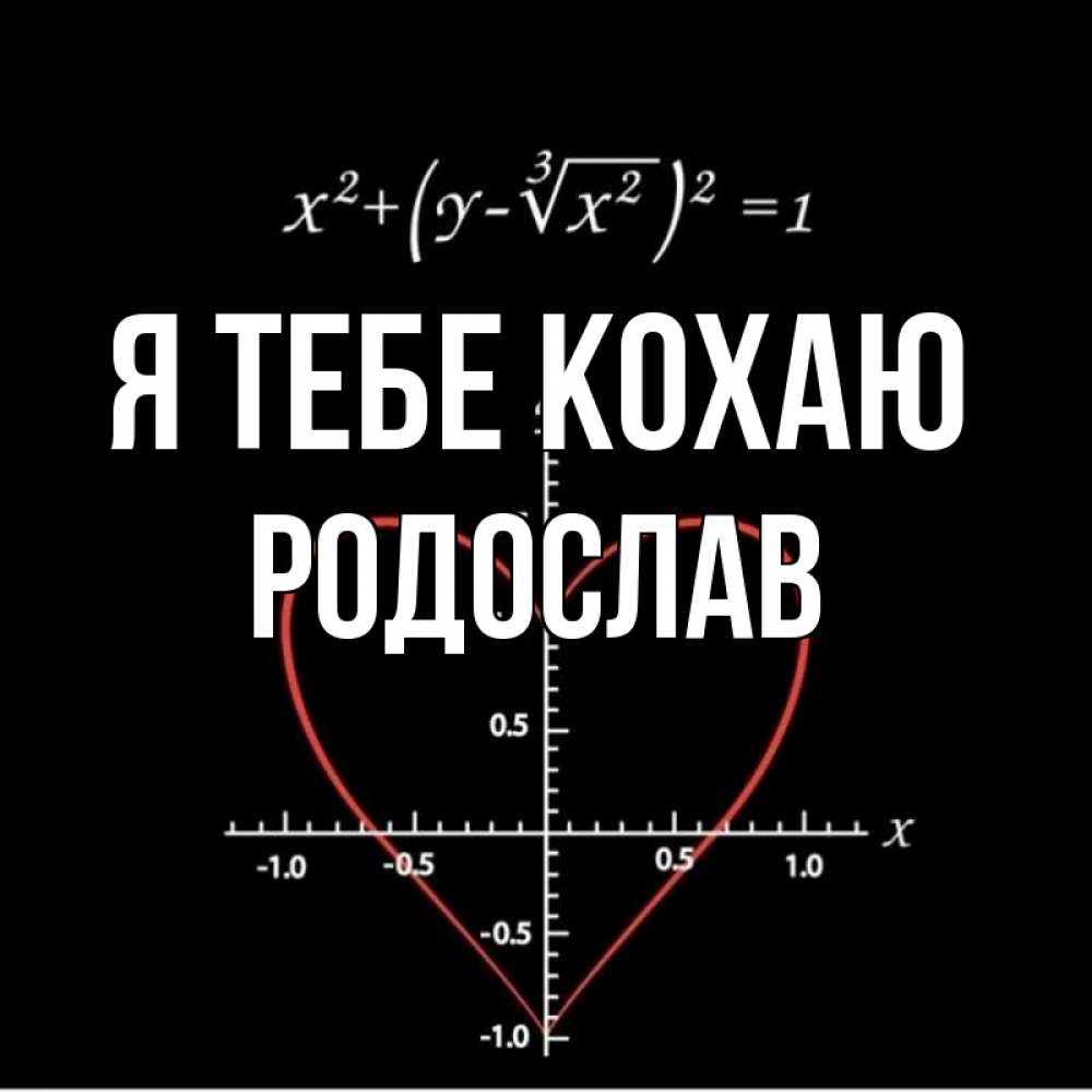 Открытка на каждый день з підписом, Родослав Я тебе кохаю сердечная формула Прикольна листівка з побажанням онлайн скачати безкоштовно 