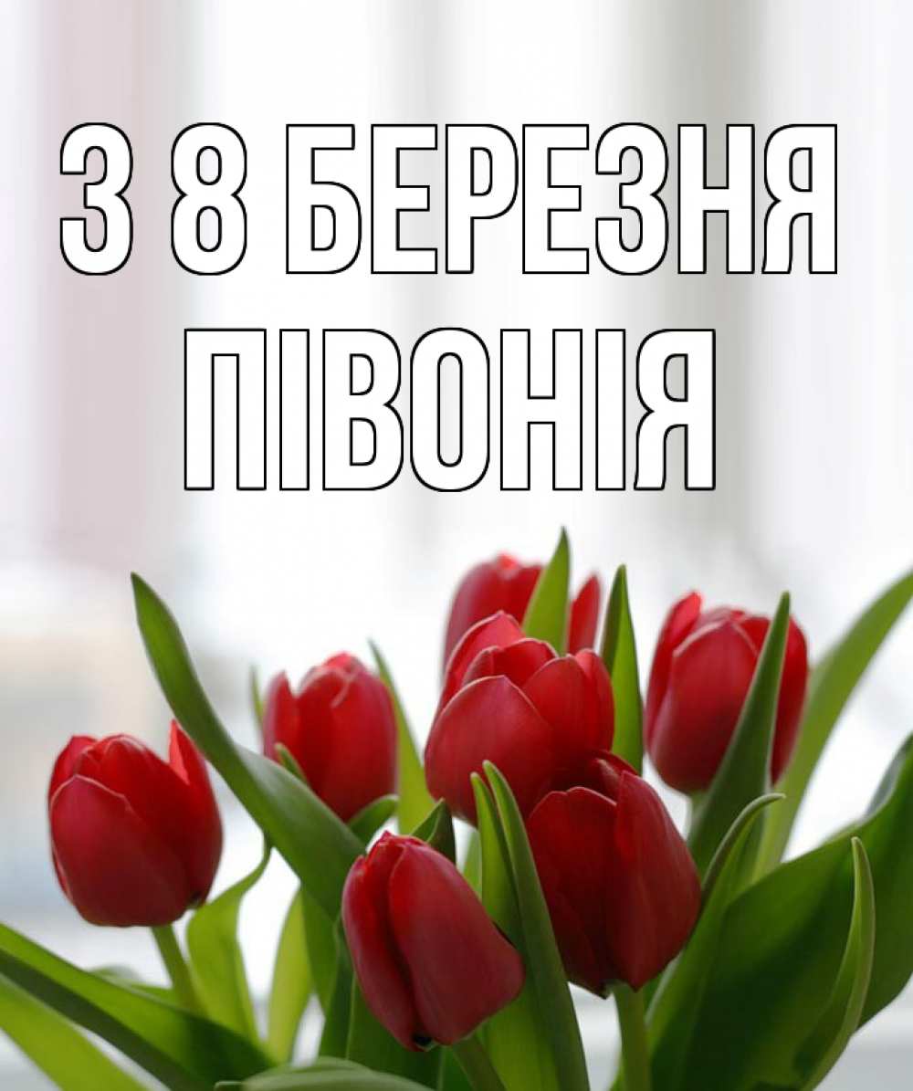 Открытка на каждый день з підписом, Півонія З 8 БЕРЕЗНЯ полевые цветы Прикольна листівка з побажанням онлайн скачати безкоштовно 