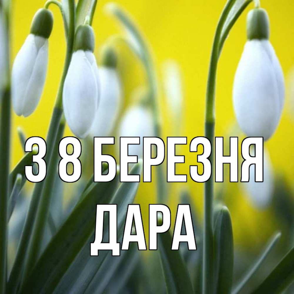 Открытка на каждый день з підписом, Дара З 8 БЕРЕЗНЯ весенние цветы Прикольна листівка з побажанням онлайн скачати безкоштовно 