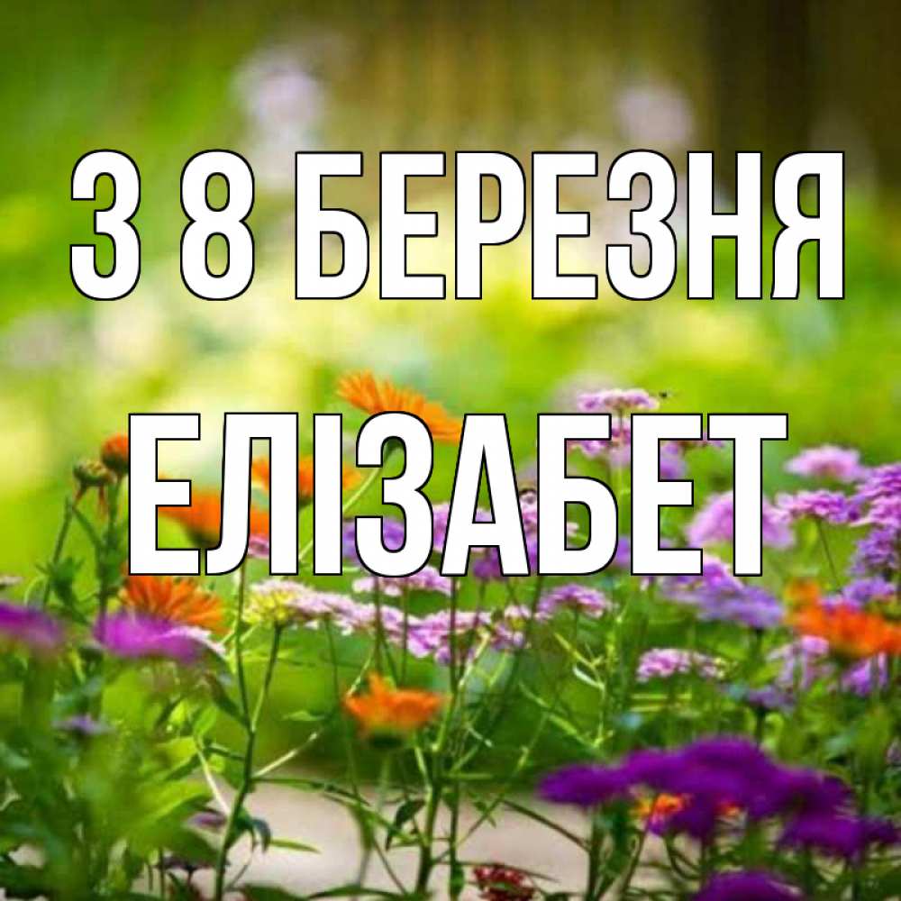 Открытка на каждый день з підписом, Елізабет З 8 БЕРЕЗНЯ цветы Прикольна листівка з побажанням онлайн скачати безкоштовно 