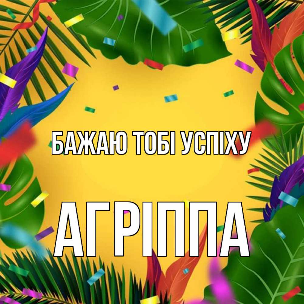 Открытка на каждый день з підписом, Агріппа Бажаю тобі успіху тропики Прикольна листівка з побажанням онлайн скачати безкоштовно 
