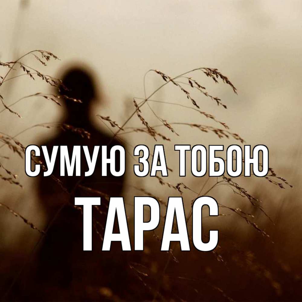 Открытка на каждый день з підписом, Тарас Сумую за тобою силуэт девушки Прикольна листівка з побажанням онлайн скачати безкоштовно 