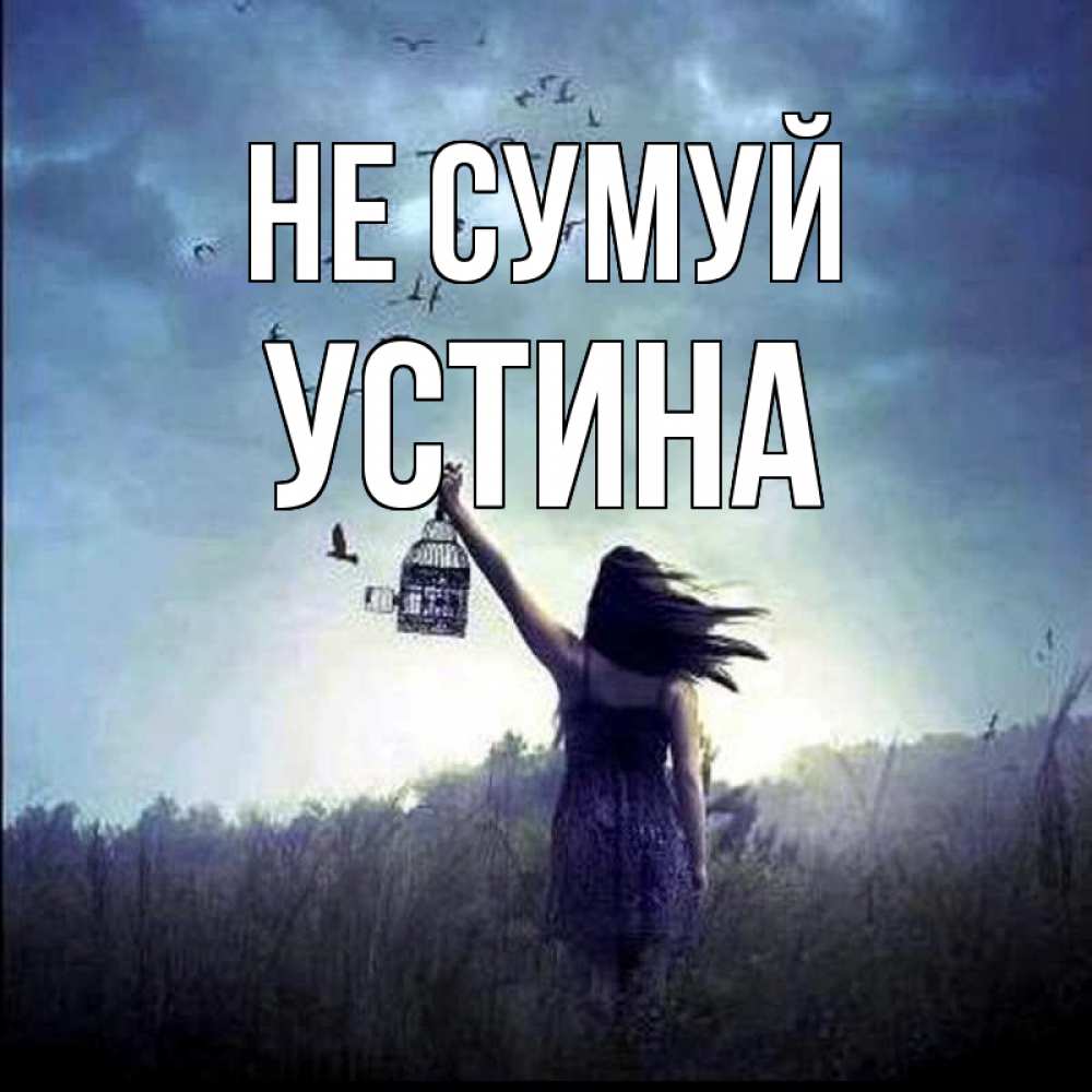Открытка на каждый день з підписом, Устина Не сумуй на волю Прикольна листівка з побажанням онлайн скачати безкоштовно 