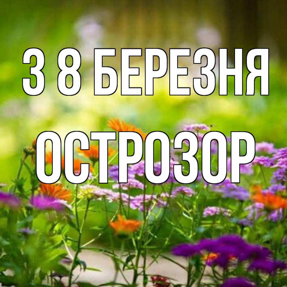 Открытка на каждый день з підписом, Острозор З 8 БЕРЕЗНЯ цветы Прикольна листівка з побажанням онлайн скачати безкоштовно 