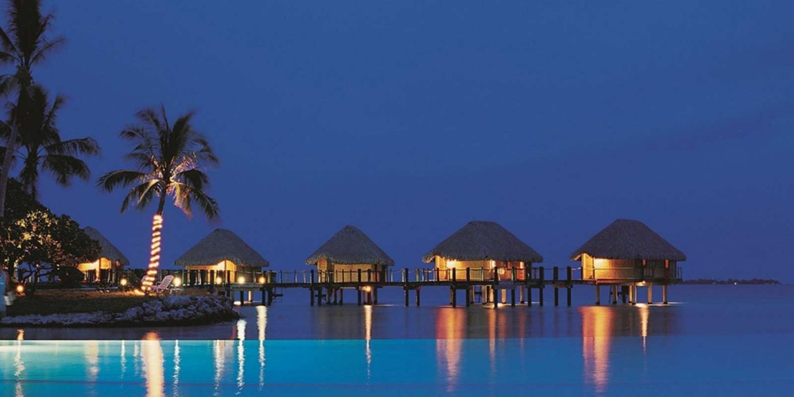 Открытка бунгалло на море морское пожелание сладких снов На добраніч 