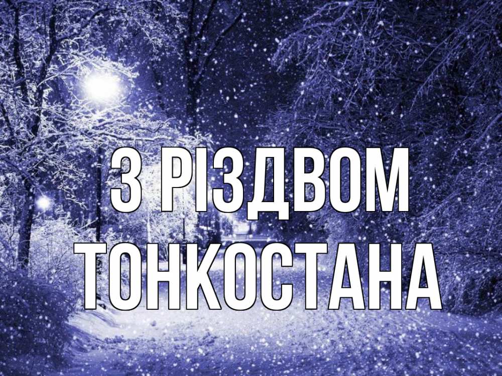 Открытка на каждый день з підписом, Тонкостана З Різдвом зима, снег, фонарь Прикольна листівка з побажанням онлайн скачати безкоштовно 