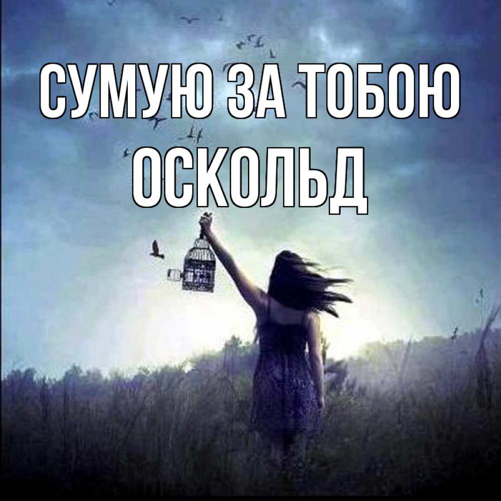 Открытка на каждый день з підписом, Оскольд Сумую за тобою приходи ко мне Прикольна листівка з побажанням онлайн скачати безкоштовно 