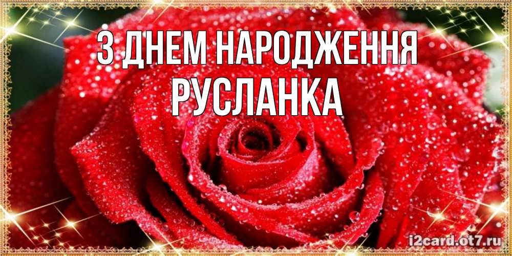 Открытка на каждый день з підписом, Русланка З Днем народження роса и роза. открытка с красивой розой Прикольна листівка з побажанням онлайн скачати безкоштовно 