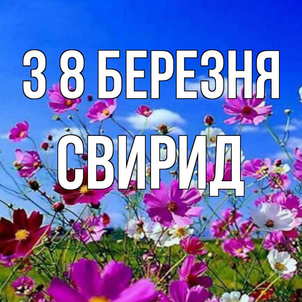 Открытка на каждый день з підписом, Свирид З 8 БЕРЕЗНЯ цветы Прикольна листівка з побажанням онлайн скачати безкоштовно 