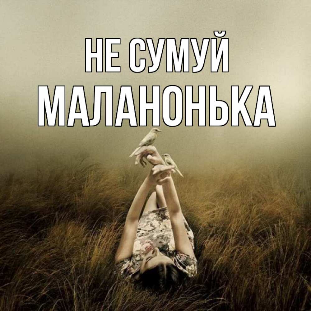 Открытка на каждый день з підписом, Маланонька Не сумуй поле и туман Прикольна листівка з побажанням онлайн скачати безкоштовно 