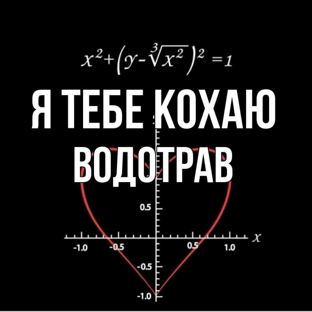 Открытка на каждый день з підписом, Водотрав Я тебе кохаю сердечная формула Прикольна листівка з побажанням онлайн скачати безкоштовно 