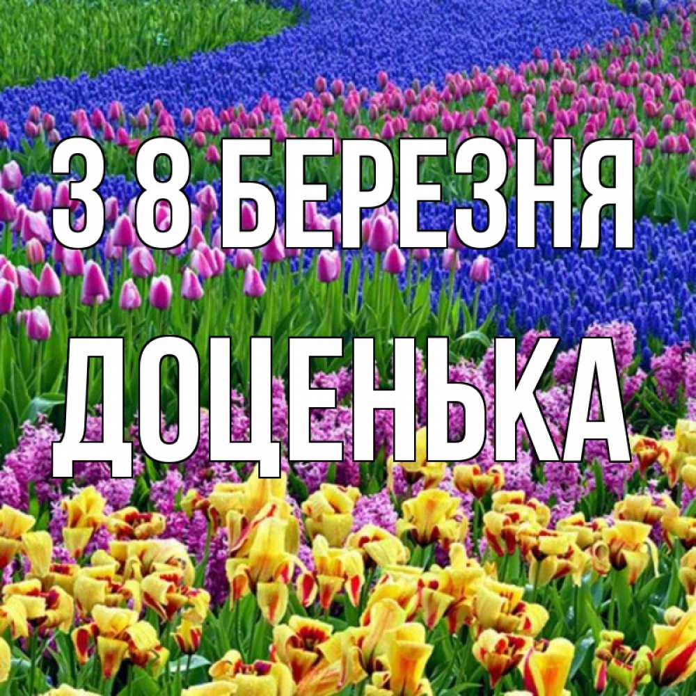 Открытка на каждый день з підписом, Доценька З 8 БЕРЕЗНЯ цветы Прикольна листівка з побажанням онлайн скачати безкоштовно 