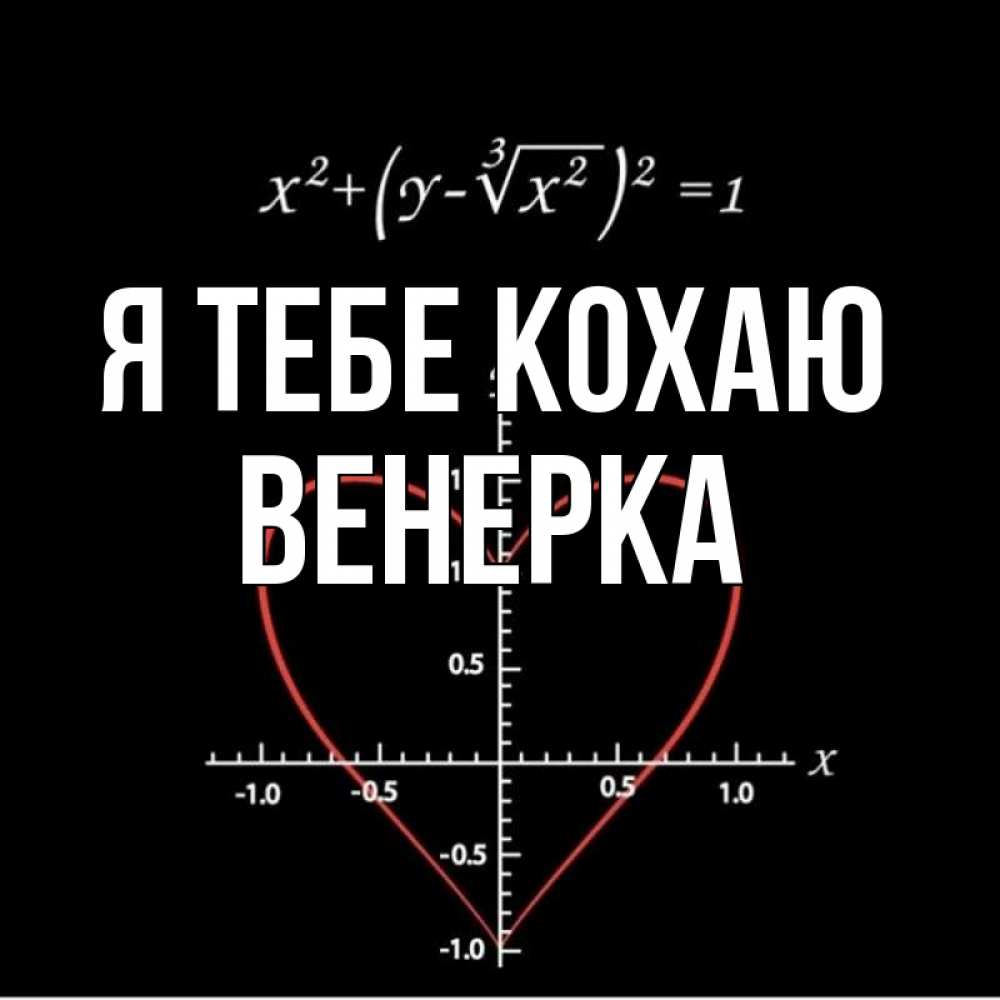 Открытка на каждый день з підписом, Венерка Я тебе кохаю сердечная формула Прикольна листівка з побажанням онлайн скачати безкоштовно 