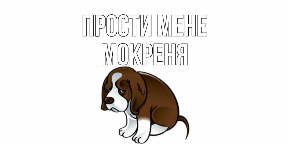 Открытка на каждый день з підписом, Мокреня Прости мене щеночек просит прощения Прикольна листівка з побажанням онлайн скачати безкоштовно 