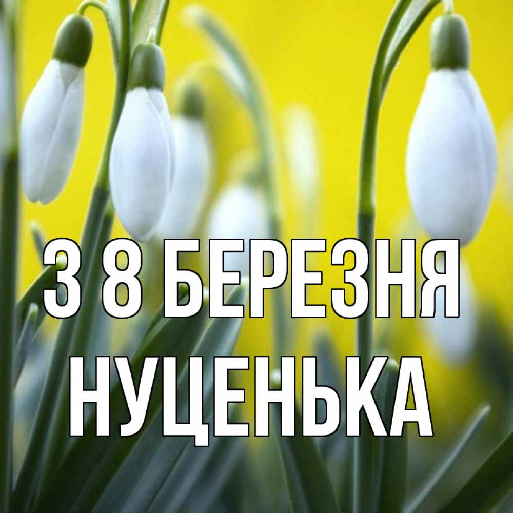 Открытка на каждый день з підписом, Нуценька З 8 БЕРЕЗНЯ весенние цветы Прикольна листівка з побажанням онлайн скачати безкоштовно 