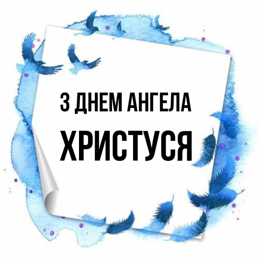 Открытка на каждый день з підписом, Христуся З Днем ангела красивые птицы летят Прикольна листівка з побажанням онлайн скачати безкоштовно 