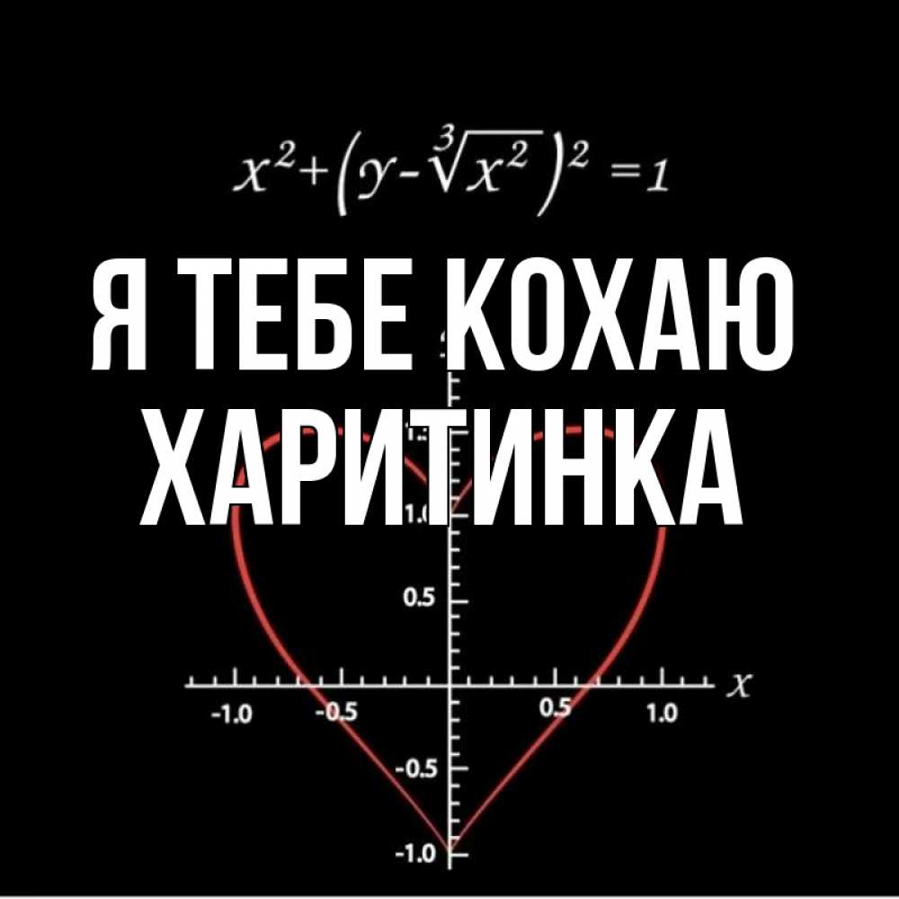 Открытка на каждый день з підписом, Харитинка Я тебе кохаю сердечная формула Прикольна листівка з побажанням онлайн скачати безкоштовно 