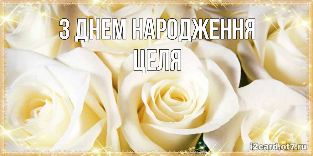 Открытка на каждый день з підписом, Целя З Днем народження розочки белого цвета на открытке Прикольна листівка з побажанням онлайн скачати безкоштовно 