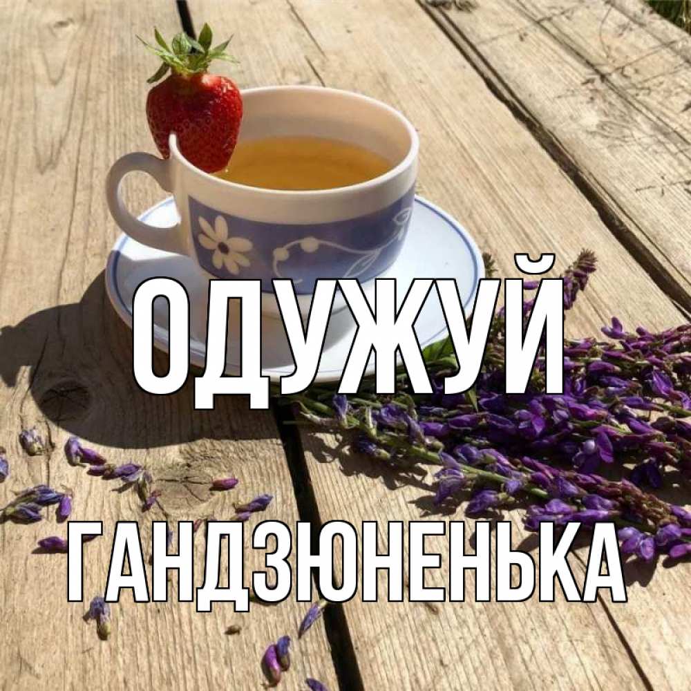 Открытка на каждый день з підписом, Гандзюненька Одужуй чай Прикольна листівка з побажанням онлайн скачати безкоштовно 