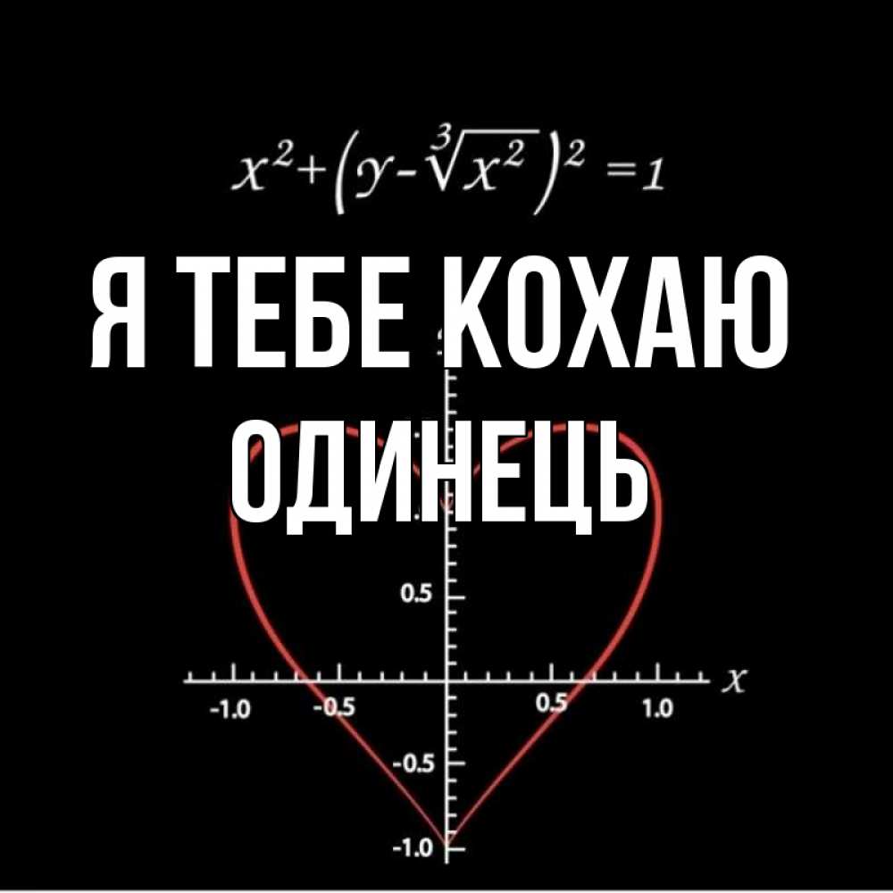 Открытка на каждый день з підписом, Одинець Я тебе кохаю сердечная формула Прикольна листівка з побажанням онлайн скачати безкоштовно 