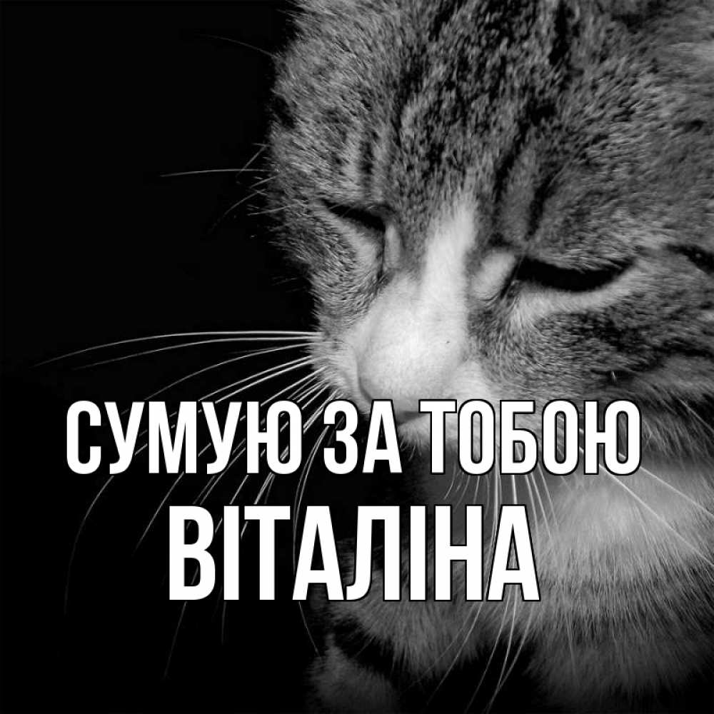 Открытка на каждый день з підписом, Віталіна Сумую за тобою мне скучно Прикольна листівка з побажанням онлайн скачати безкоштовно 
