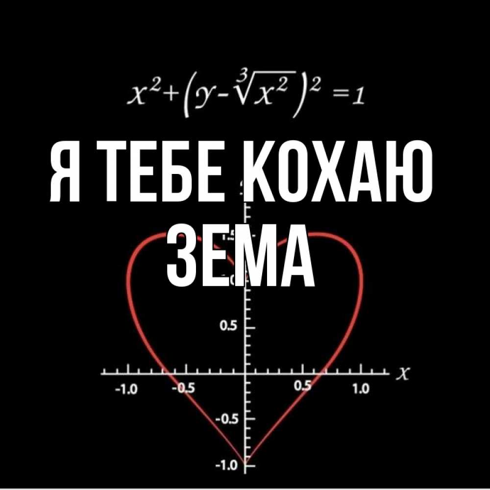 Открытка на каждый день з підписом, Зема Я тебе кохаю сердечная формула Прикольна листівка з побажанням онлайн скачати безкоштовно 