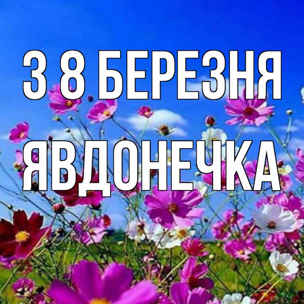 Открытка на каждый день з підписом, Явдонечка З 8 БЕРЕЗНЯ цветы Прикольна листівка з побажанням онлайн скачати безкоштовно 