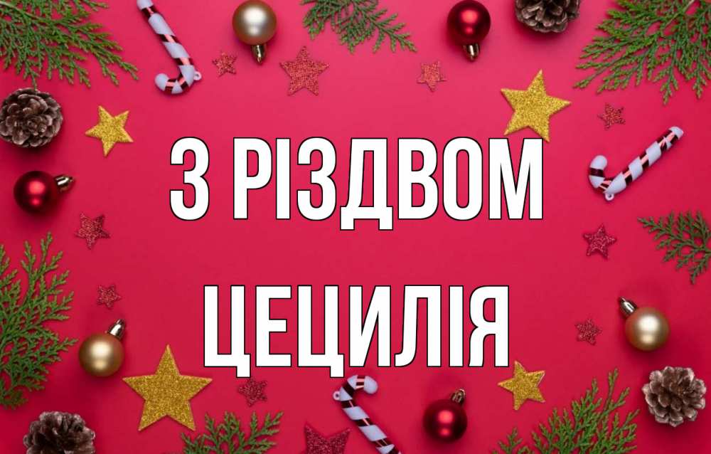 Открытка на каждый день з підписом, Цецилія З Різдвом с рождеством Прикольна листівка з побажанням онлайн скачати безкоштовно 