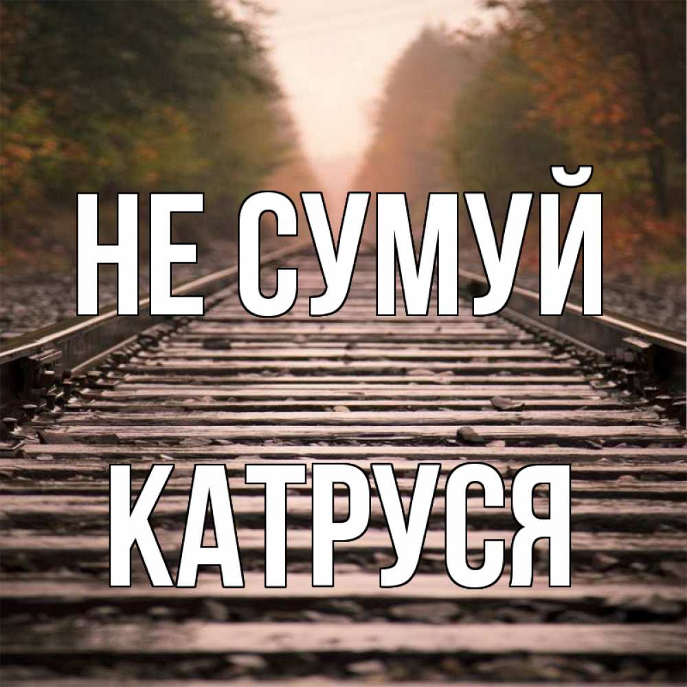 Открытка на каждый день з підписом, Катруся Не сумуй лес и железная дорога Прикольна листівка з побажанням онлайн скачати безкоштовно 