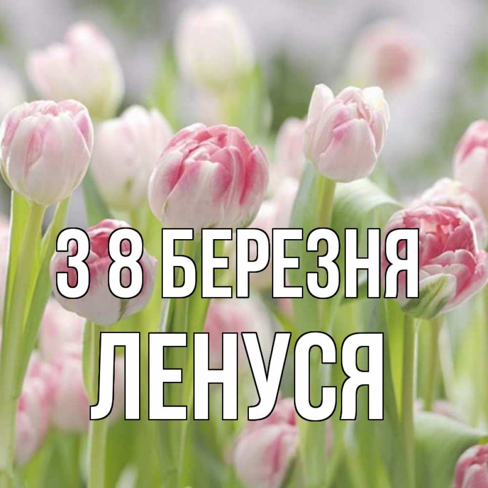 Открытка на каждый день з підписом, Ленуся З 8 БЕРЕЗНЯ цветы Прикольна листівка з побажанням онлайн скачати безкоштовно 