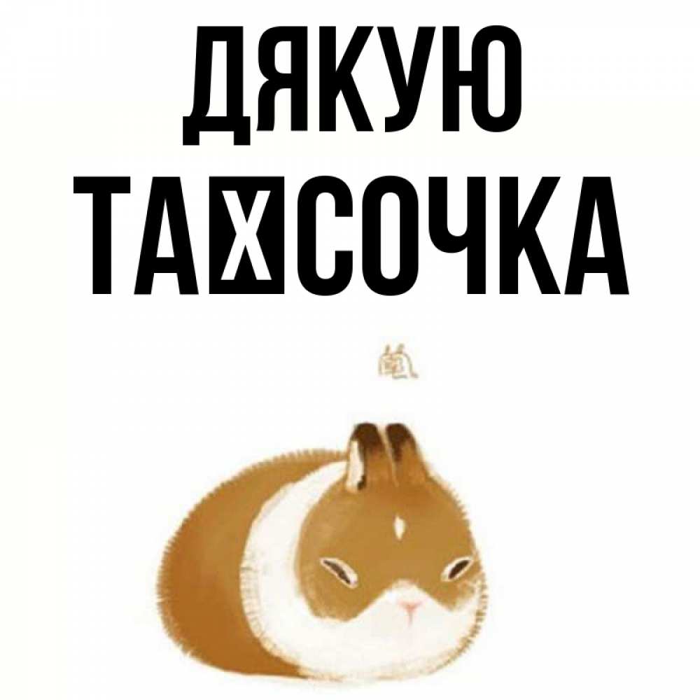 Открытка на каждый день з підписом, Таїсочка Дякую коричнево белый домашний питомец Прикольна листівка з побажанням онлайн скачати безкоштовно 